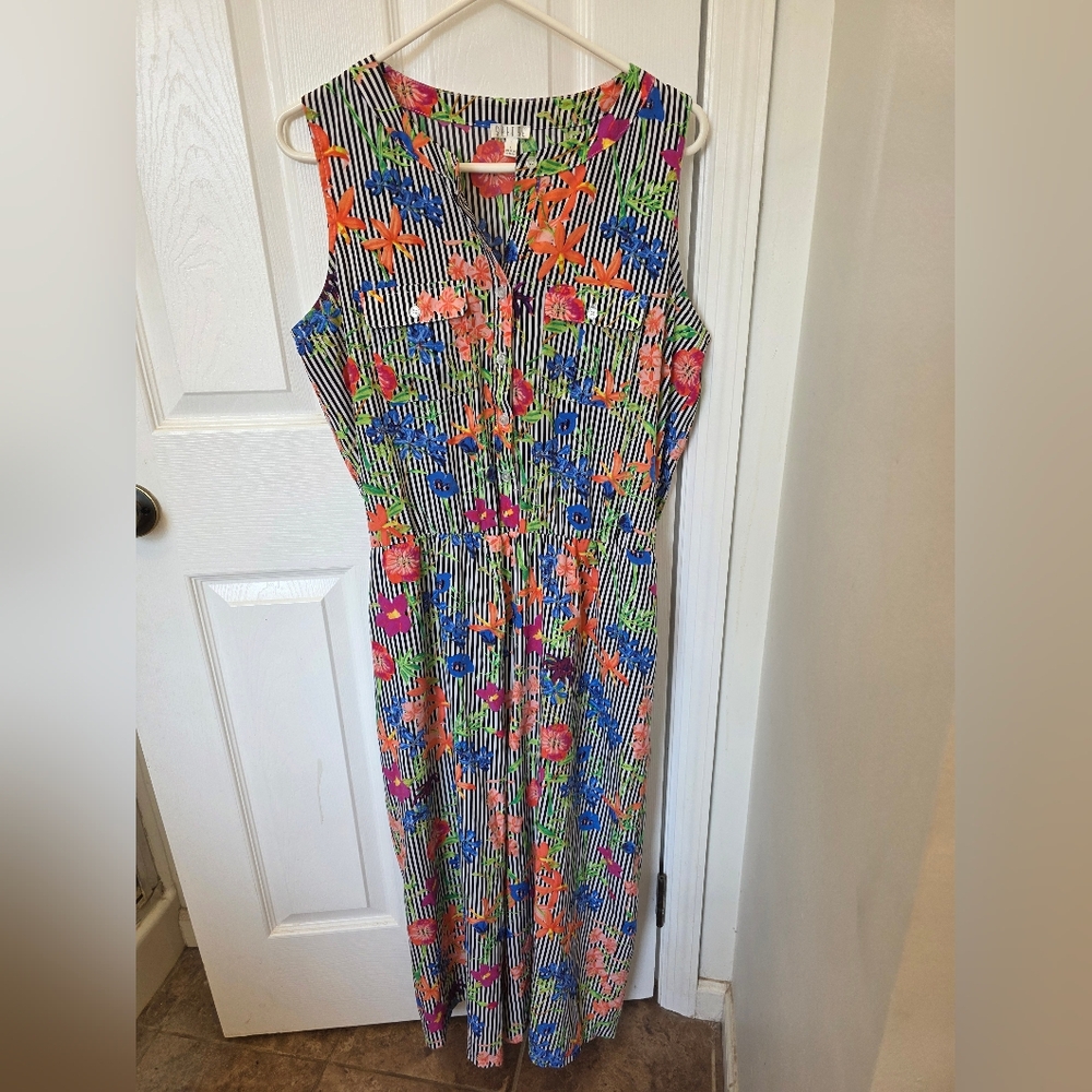 Spense Multicolor Floral and Stripe Jumpsuit